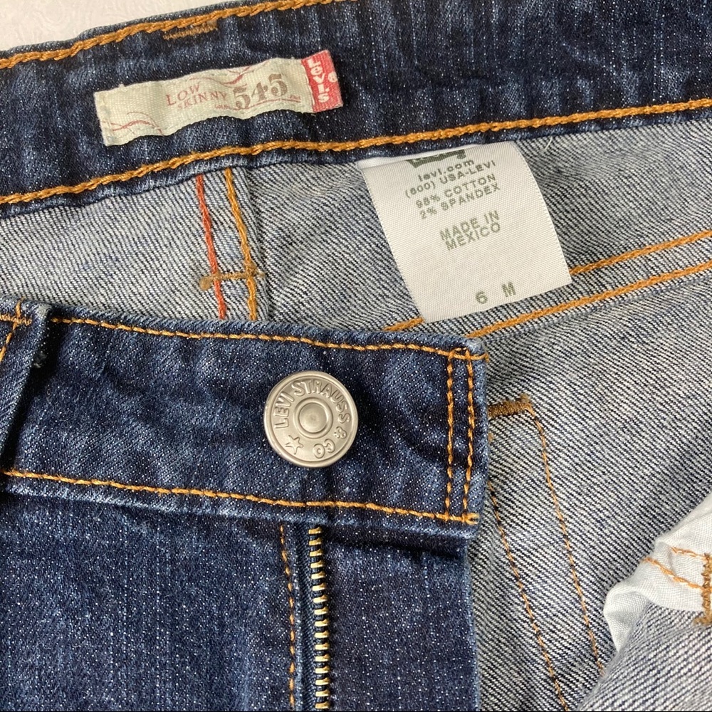 Levi’s 545 Blue Denim “Low & Skinny” Sz 6 - Picture 4 of 10